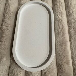Elegant light blue oval tray